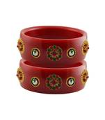 Red Stone Stud Acrylic Bangle with very extra size