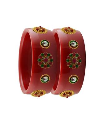 Red Stone Stud Acrylic Bangle with very extra size 2