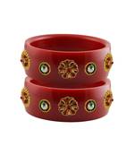 Red Stone Stud Acrylic Bangle with very extra size