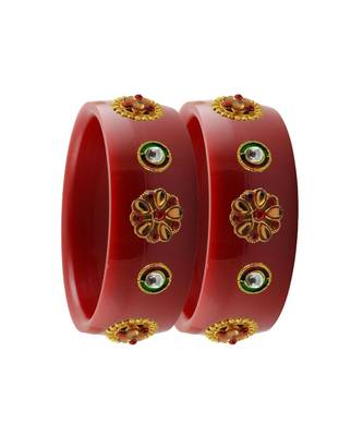 Red Stone Stud Acrylic Bangle with very extra size 2
