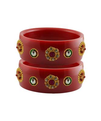 Red Stone Stud Acrylic Bangle with very extra size 1