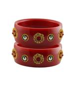 Red Stone Stud Acrylic Bangle with very extra size