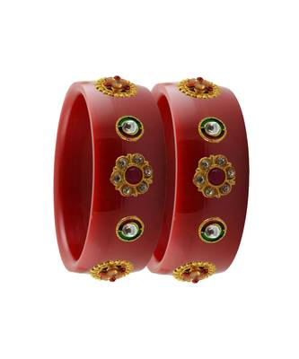 Red Stone Stud Acrylic Bangle with very extra size 2