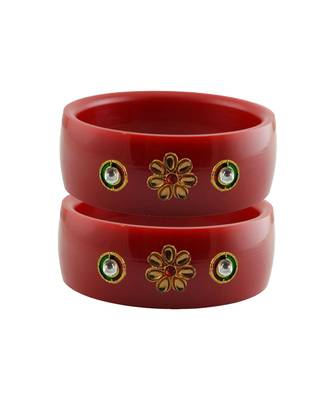 Red Stone Stud Acrylic Bangle with very extra size 1