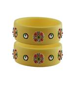 Cream Stone Stud Acrylic Bangle with very extra size