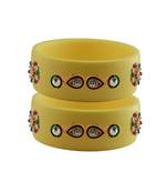 Cream Stone Stud Acrylic Bangle with very extra size