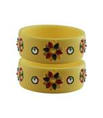 Cream Stone Stud Acrylic Bangle with very extra size