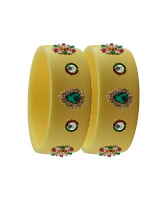 Cream Stone Stud Acrylic Bangle with very extra size 2
