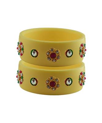 Cream Stone Stud Acrylic Bangle with very extra size 1