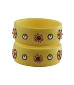 Cream Stone Stud Acrylic Bangle with very extra size