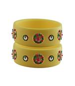 Cream Stone Stud Acrylic Bangle with very extra size