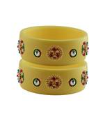 Cream Stone Stud Acrylic Bangle with very extra size