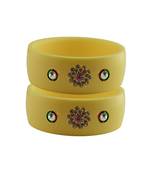 Cream Stone Stud Acrylic Bangle with very extra size