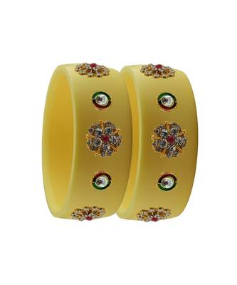 Cream Stone Stud Acrylic Bangle with very extra size 2