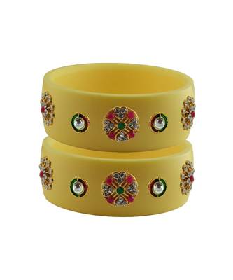 Cream Stone Stud Acrylic Bangle with very extra size 1