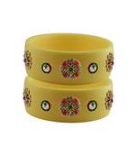 Cream Stone Stud Acrylic Bangle with very extra size