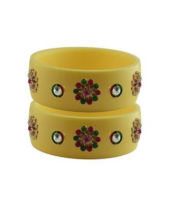 Cream Stone Stud Acrylic Bangle with very extra size 1
