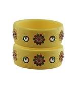Cream Stone Stud Acrylic Bangle with very extra size
