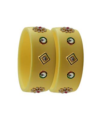 Cream Stone Stud Acrylic Bangle with very extra size 2