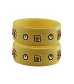 Cream Stone Stud Acrylic Bangle with very extra size