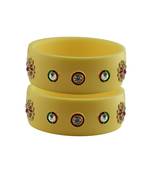 Cream Stone Stud Acrylic Bangle with very extra size