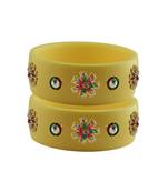 Cream Stone Stud Acrylic Bangle with very extra size