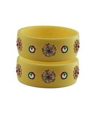 Cream Stone Stud Acrylic Bangle with very extra size 1