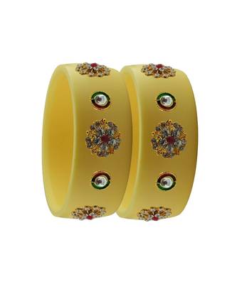 Cream Stone Stud Acrylic Bangle with very extra size 2