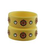 Cream Stone Stud Acrylic Bangle with very extra size