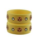 Cream Stone Stud Acrylic Bangle with very extra size