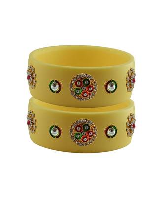 Cream Stone Stud Acrylic Bangle with very extra size 1