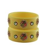 Cream Stone Stud Acrylic Bangle with very extra size