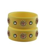 Cream Stone Stud Acrylic Bangle with very extra size