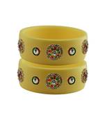 Cream Stone Stud Acrylic Bangle with very extra size