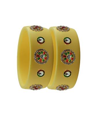 Cream Stone Stud Acrylic Bangle with very extra size 2