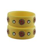 Cream Stone Stud Acrylic Bangle with very extra size