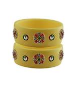 Cream Stone Stud Acrylic Bangle with very extra size