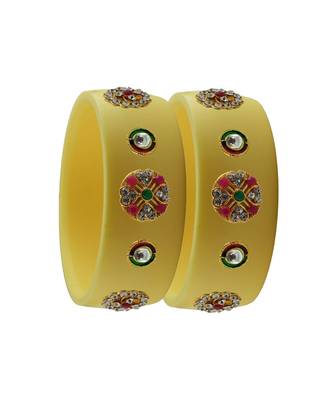 Cream Stone Stud Acrylic Bangle with very extra size 2