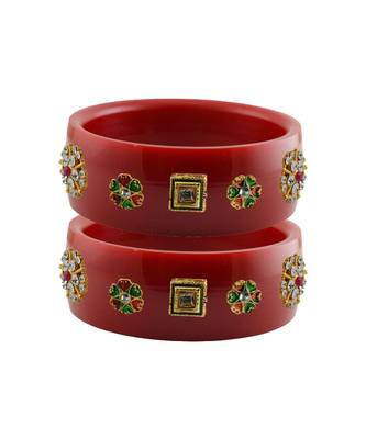 Red Stone Stud Acrylic Bangle with very extra size 1