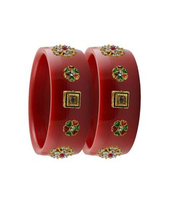 Red Stone Stud Acrylic Bangle with very extra size 2
