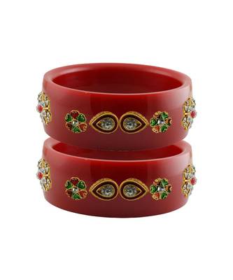 Red Stone Stud Acrylic Bangle with very extra size 1