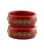 Red Stone Stud Acrylic Bangle with very extra size