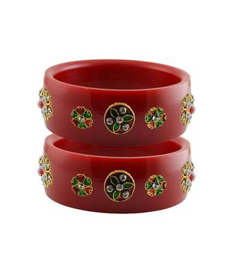 Red Stone Stud Acrylic Bangle with very extra size 1