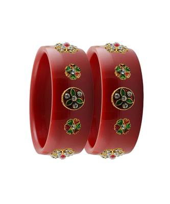 Red Stone Stud Acrylic Bangle with very extra size 2