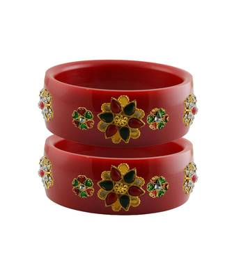 Red Stone Stud Acrylic Bangle with very extra size 1