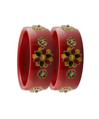 Red Stone Stud Acrylic Bangle with very extra size 2