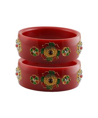 Red Stone Stud Acrylic Bangle with very extra size 1