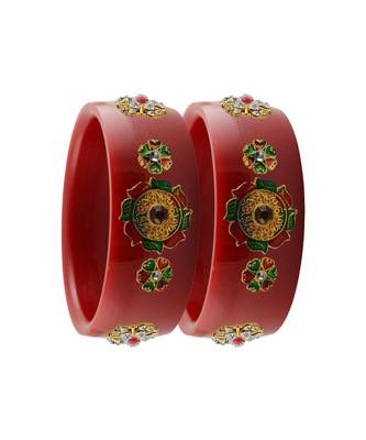 Red Stone Stud Acrylic Bangle with very extra size 2