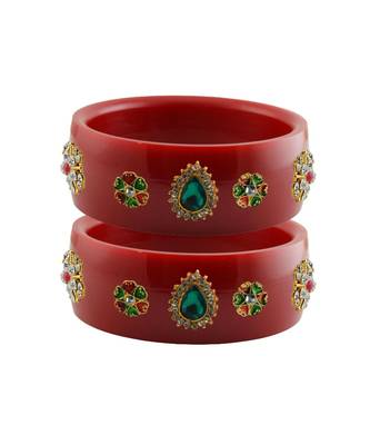 Red Stone Stud Acrylic Bangle with very extra size 1