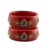 Red Stone Stud Acrylic Bangle with very extra size